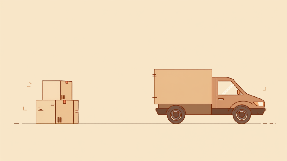 箱と集荷のイラスト