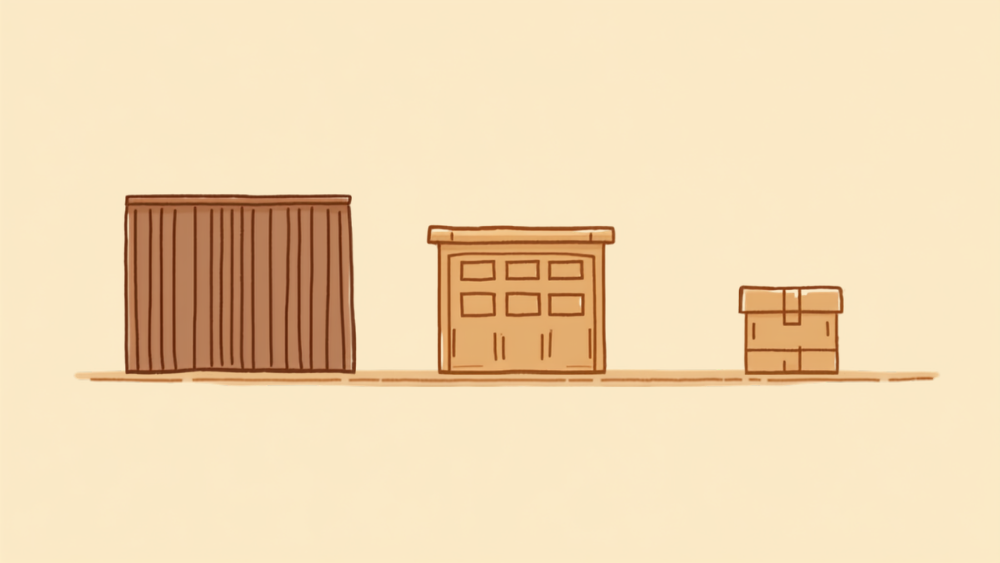 3種類の倉庫のイラスト